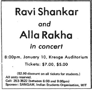 Ravi Shankar concert advt